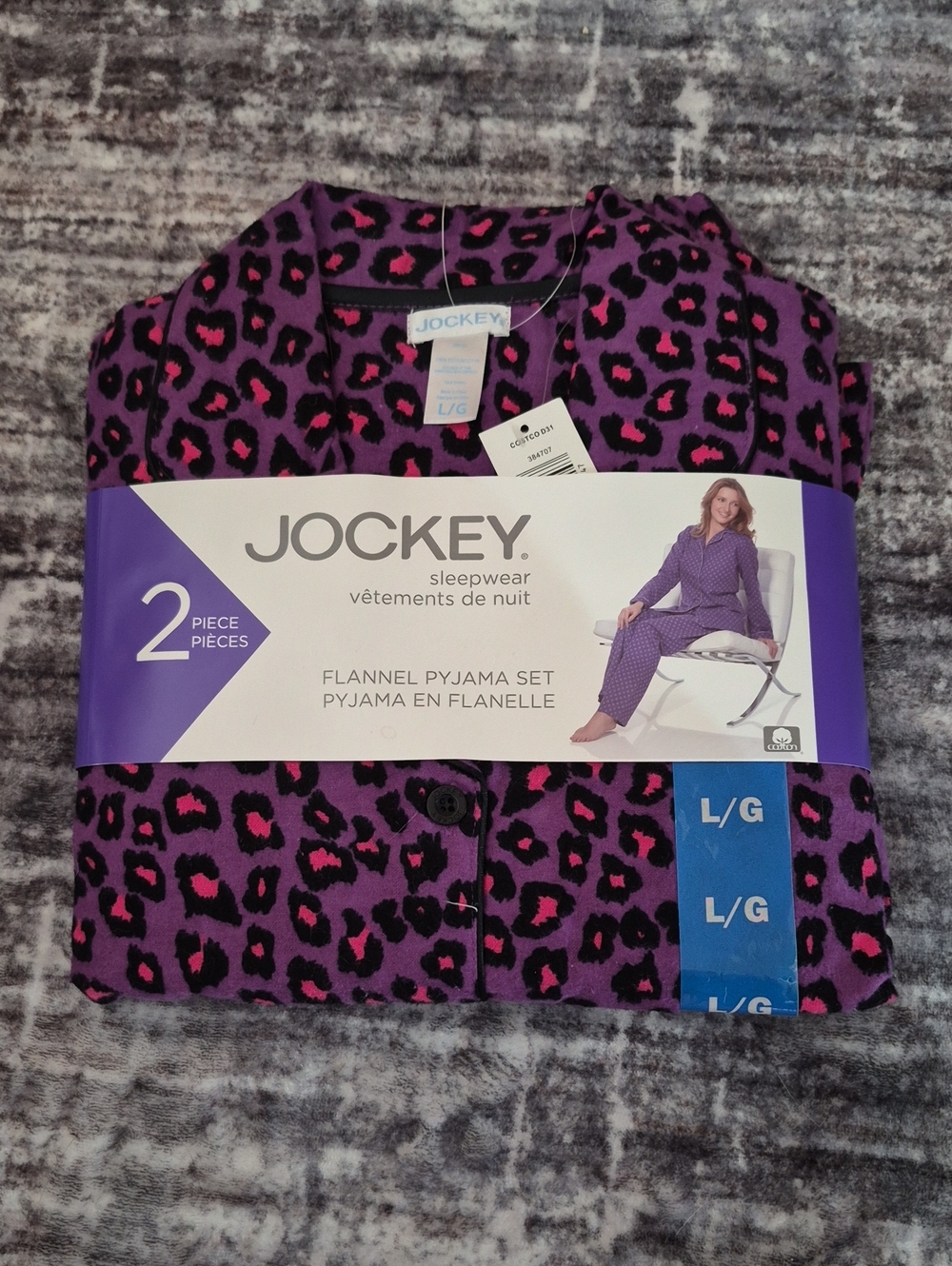 Jockey Purple and Pink Leopard Flannel Pajama Set